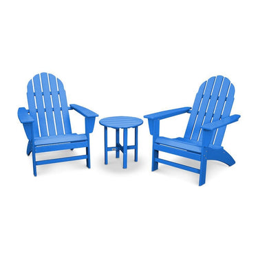 POLYWOOD Vineyard 3-Piece Adirondack Set - Pacific Blue
